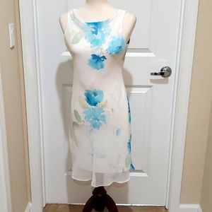 ALYN PAIGE EUC beautiful blue and white spring/summer dress.